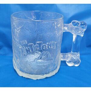 Vintage 1993 McDonald's RocDonald's Flintstones PRE DAWN MUG Glass Coffee Cup